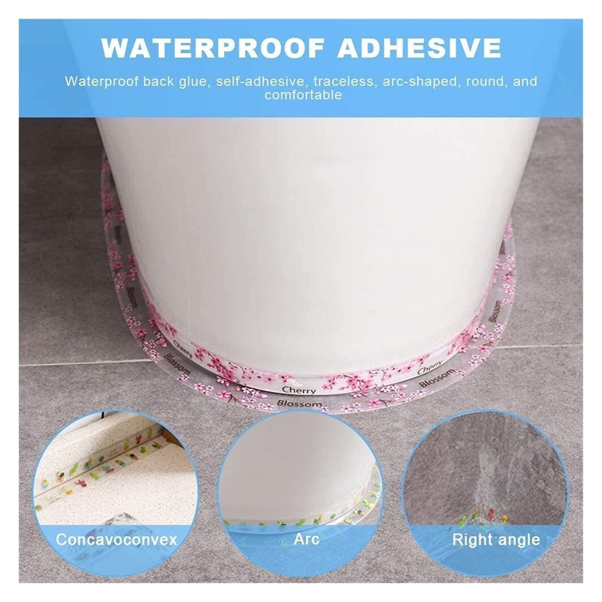 2-Pack Waterproof Self-Adhesive Sealant Tape – Transparent PVC Edge Strip for Kitchen, Bathroom, Sink, Toilet, and Wall Corners – Easy to Cut and Clean (Pattern3)