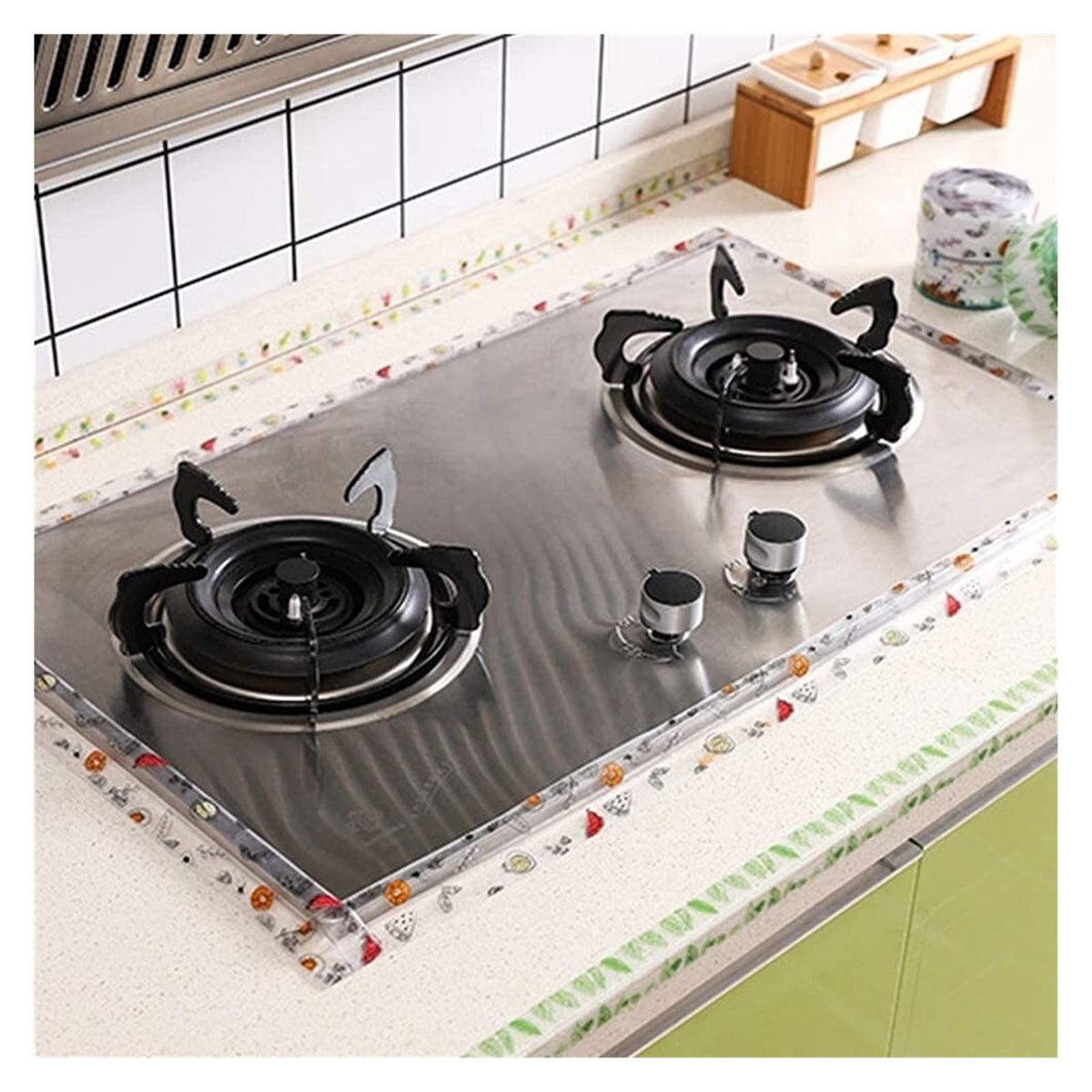 2-Pack Waterproof Self-Adhesive Sealant Tape – Transparent PVC Edge Strip for Kitchen, Bathroom, Sink, Toilet, and Wall Corners – Easy to Cut and Clean (Pattern3)