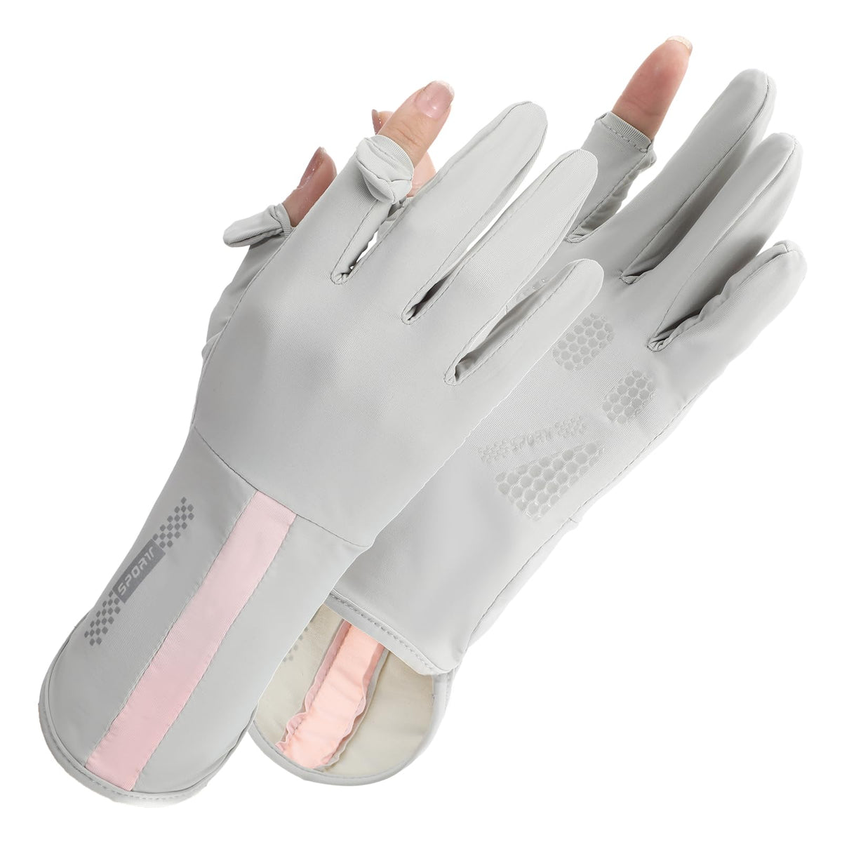 UV Protective Driving Gloves for Women – UPF 50+ Sunscreen Gloves with Touchscreen Function &amp; Anti-Slip Palm, Long Cuff for Hiking, Cycling, Fishing, Golfing (Grey)