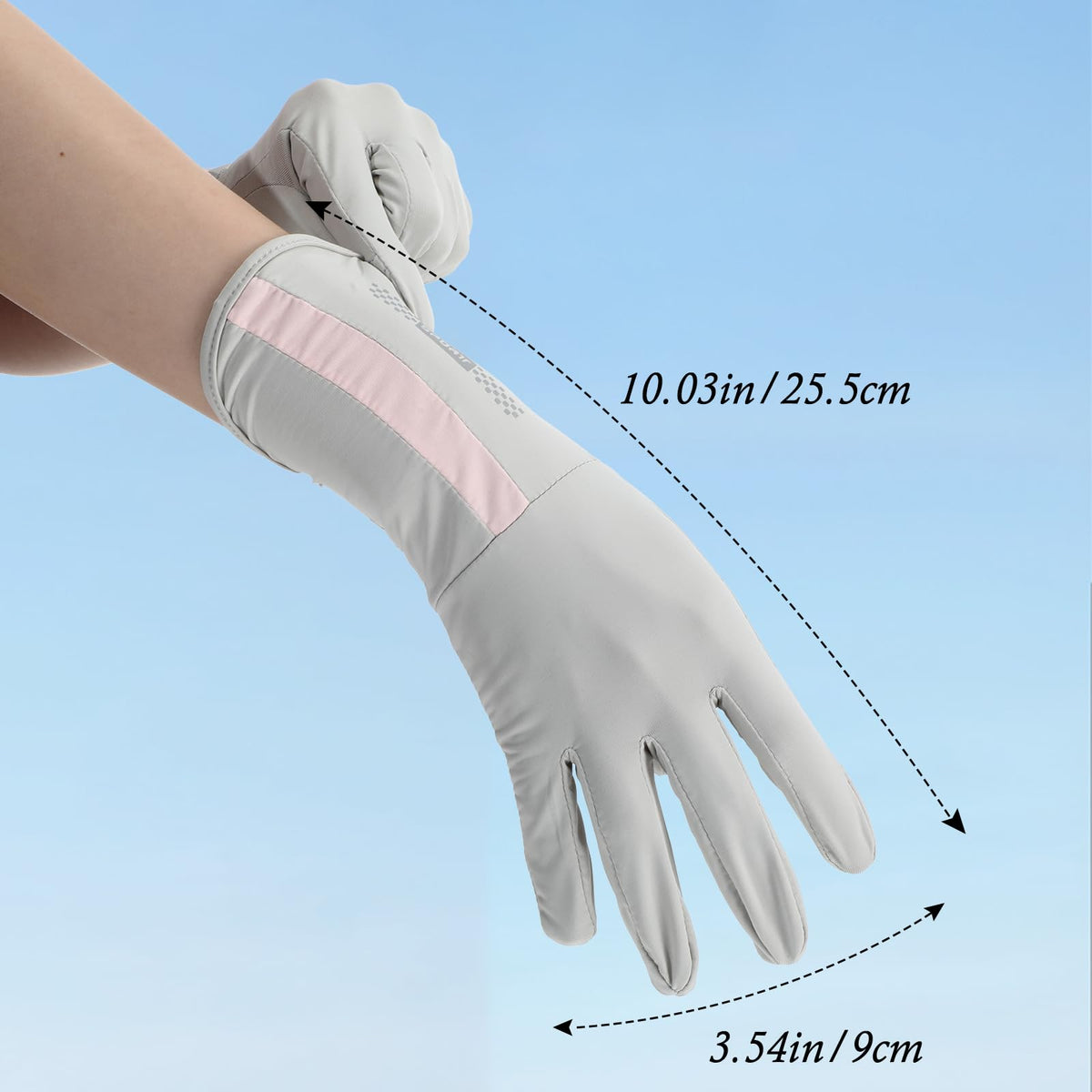 UV Protective Driving Gloves for Women – UPF 50+ Sunscreen Gloves with Touchscreen Function & Anti-Slip Palm, Long Cuff for Hiking, Cycling, Fishing, Golfing (Grey)