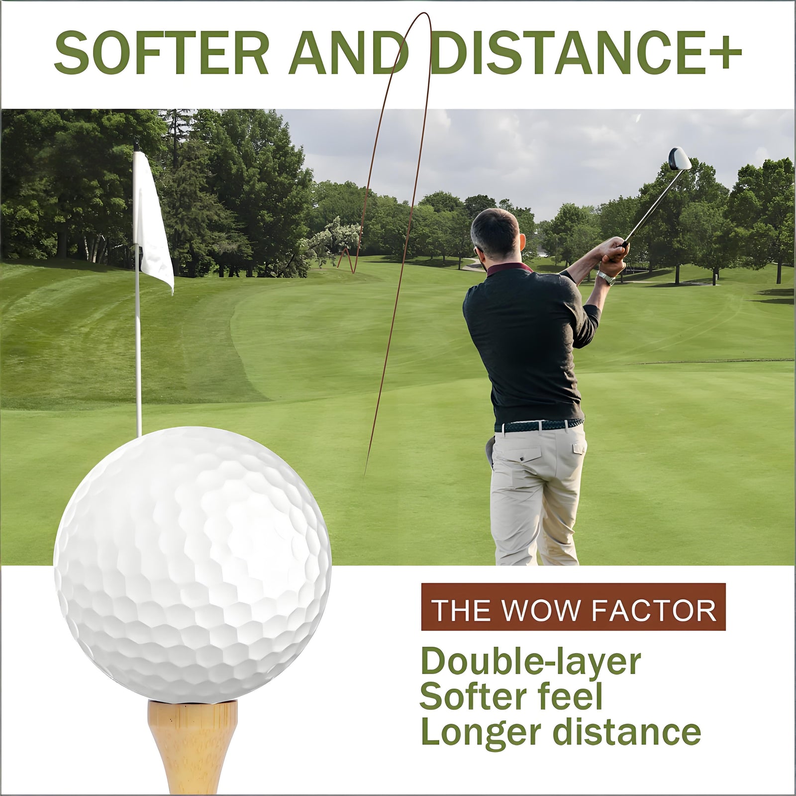 Premium Golf Accessory Kit with Rangefinder, Tees, Balls & 6-in-1 Divot Tool – Brown Leather Case for Men and Women (Brown)