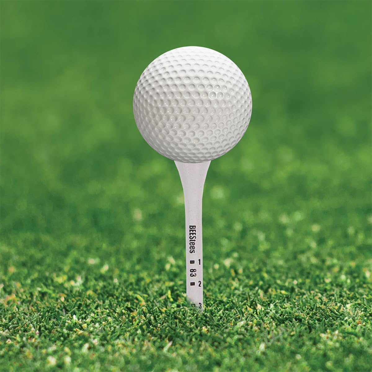 Golf Tee Pack of 100 with Measurement Scale – White Plastic Tees for Driving Range, Practice & Tournament Use (White)