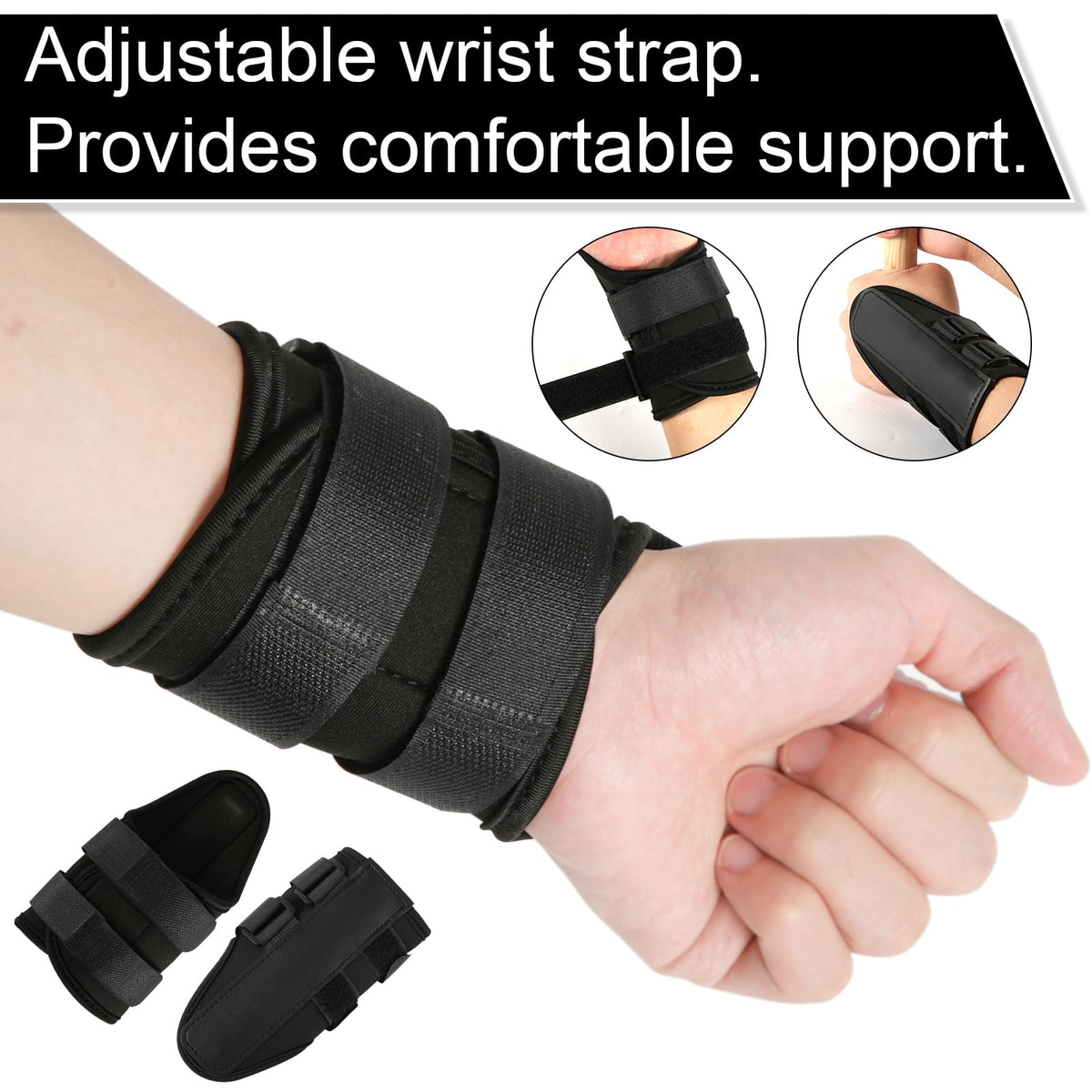 Golf Wrist Alignment Trainer for Home & Range Practice – 2-Pack Adjustable Swing Correction Brace for Beginners and Pros (Black)