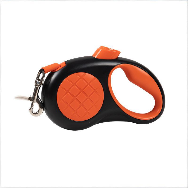 Retractable Dog Leash – 16.5 ft Automatic Walking Lead with One-Hand Brake Lock &amp; Anti-Tangle Nylon Tape – Heavy-Duty 55 lb Capacity – Ideal for Small to Medium Dogs (Black &amp; Orange)