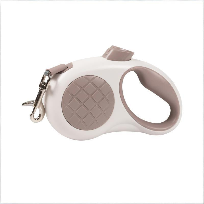 Retractable Dog Leash – 16.5 ft Automatic Walking Lead with One-Hand Brake Lock &amp; Anti-Tangle Nylon Tape – Heavy-Duty 55 lb Capacity – Ideal for Small to Medium Dogs (Brown)
