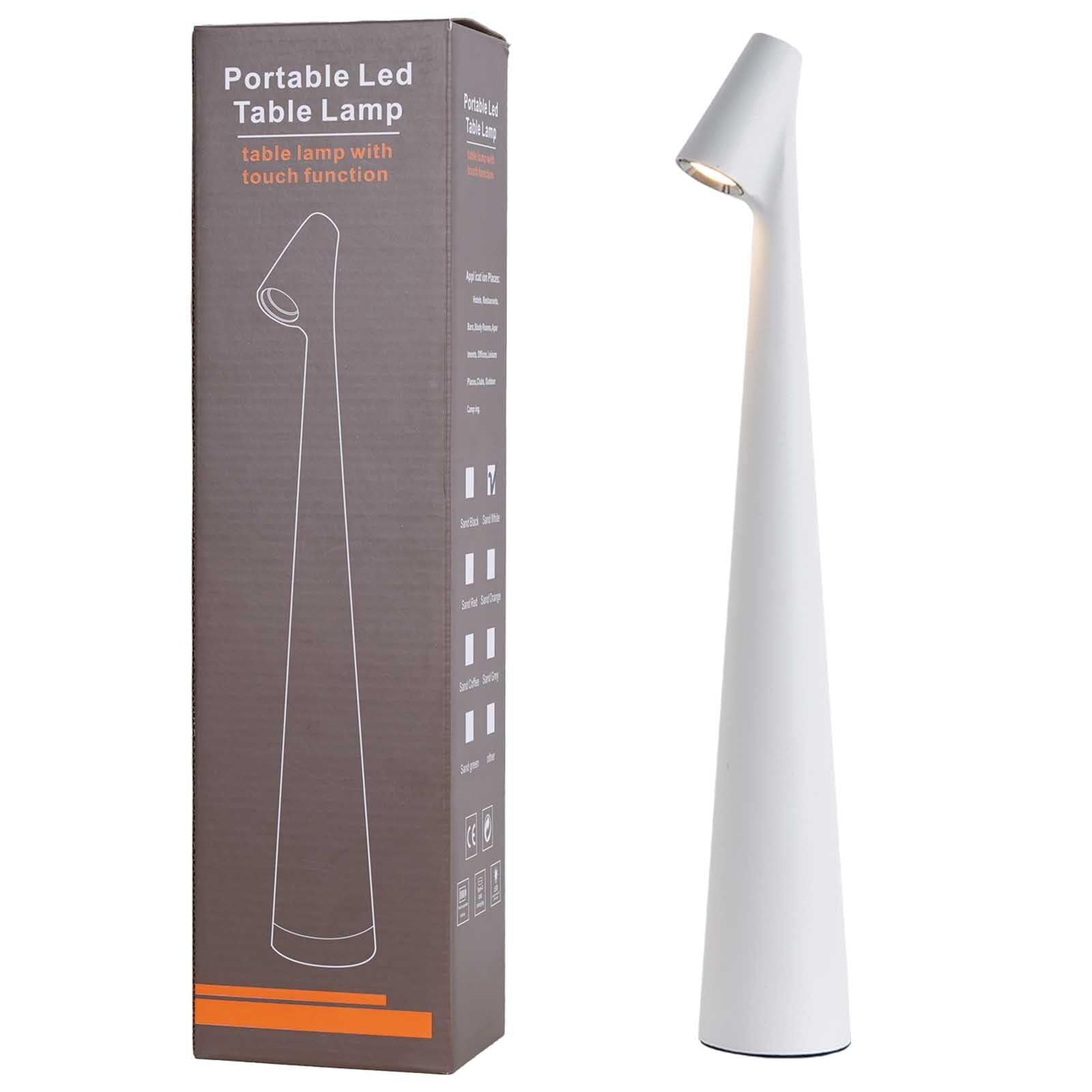 Portable LED Table Lamp 13.5" H – Touch Control, 3 Brightness Levels, Rechargeable Desk Light for Bedroom, Outdoor, Gift (White) | Other Colors Available in Store