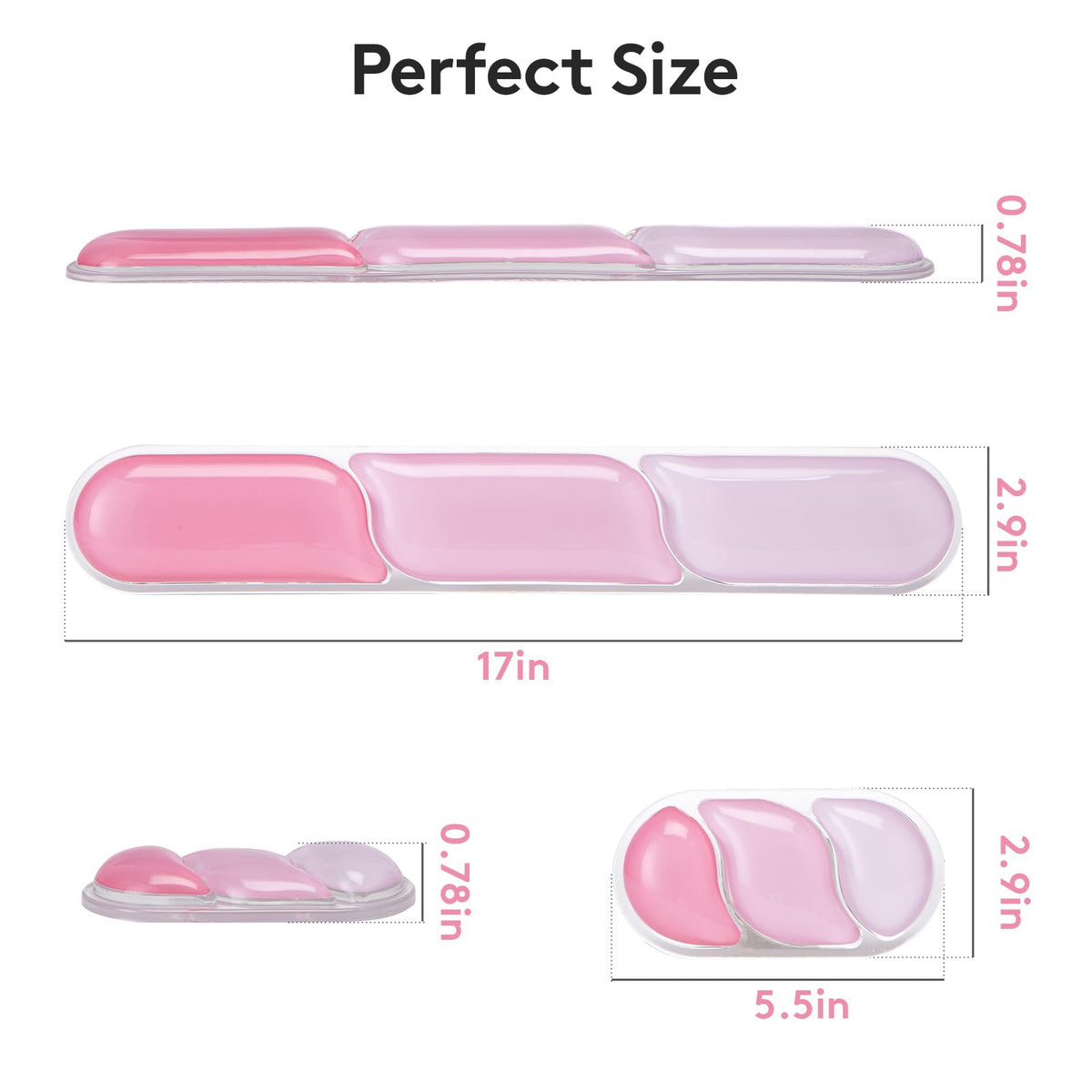Ergonomic Gel Wrist Rest Set – Keyboard and Mouse Support Pad with Soft Cushioning for Office, Work, Gaming, and Study – Anti-Slip Base, Comfortable Design (Pink)