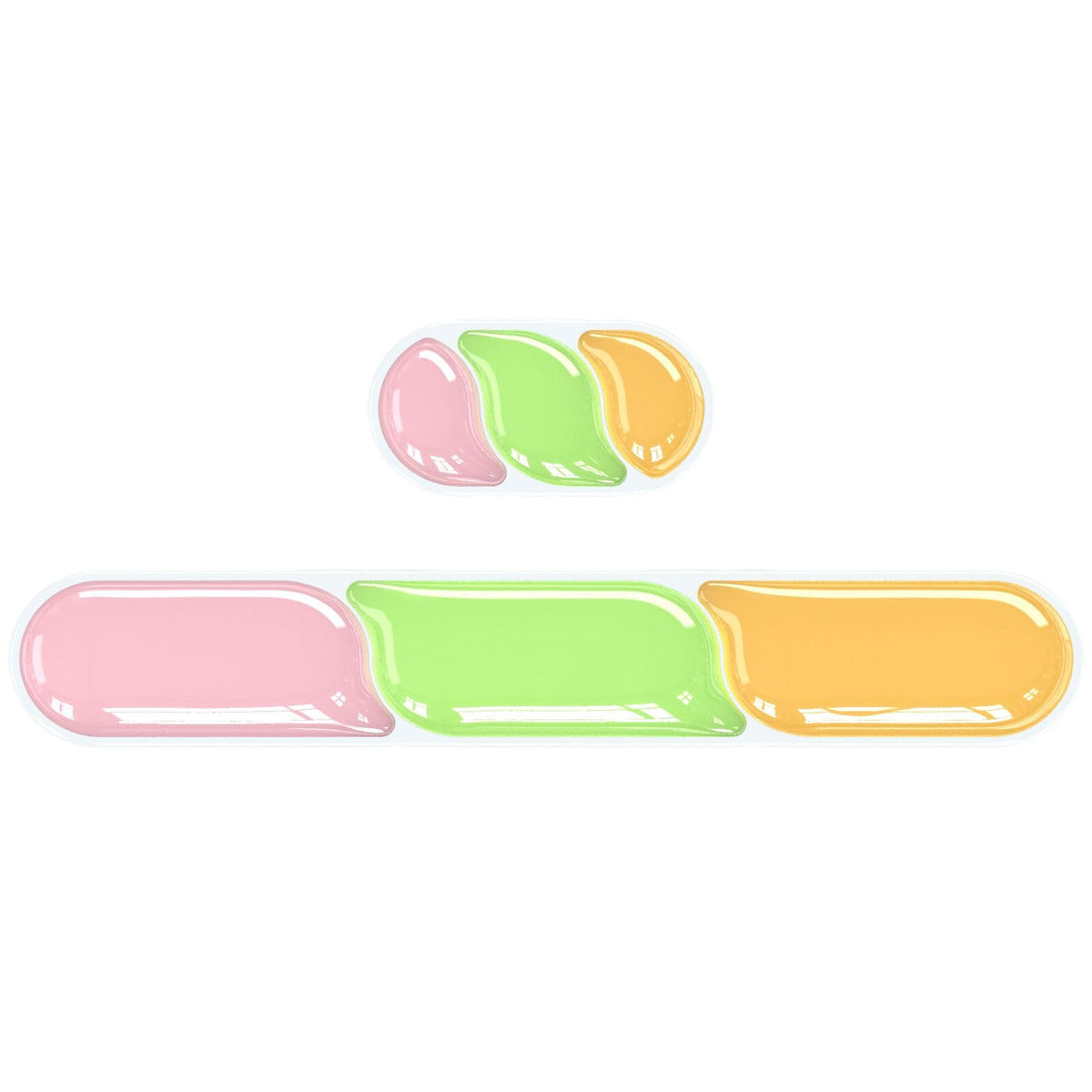 Ergonomic Gel Wrist Rest Set – Keyboard and Mouse Support Pad with Soft Cushioning for Office, Work, Gaming, and Study – Anti-Slip Base, Comfortable Design (Pink-Green-Orange)