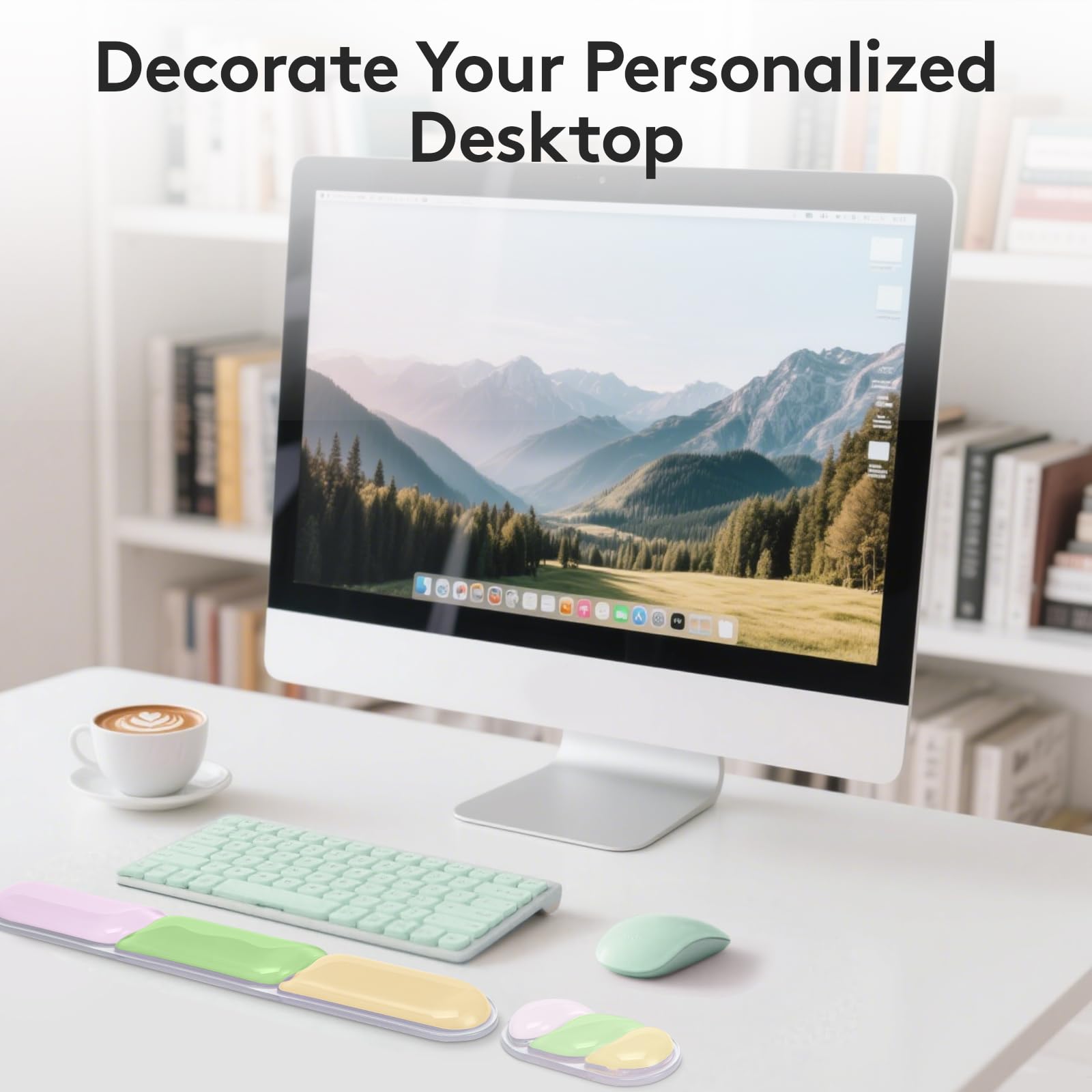 Ergonomic Gel Wrist Rest Set – Keyboard and Mouse Support Pad with Soft Cushioning for Office, Work, Gaming, and Study – Anti-Slip Base, Comfortable Design (Pink-Green-Orange)