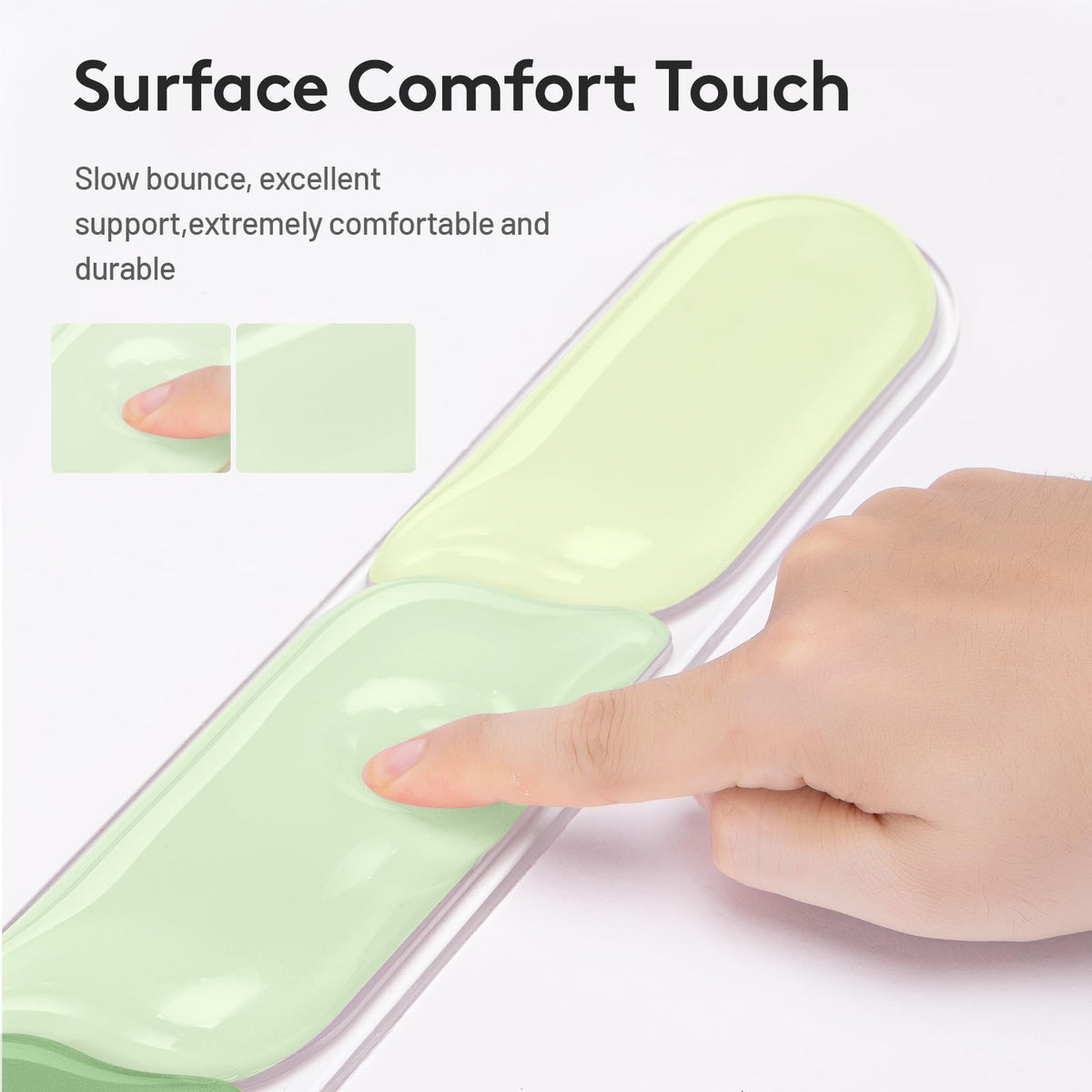 Ergonomic Gel Wrist Rest Set – Keyboard and Mouse Support Pad with Soft Cushioning for Office, Work, Gaming, and Study – Anti-Slip Base, Comfortable Design (Green)