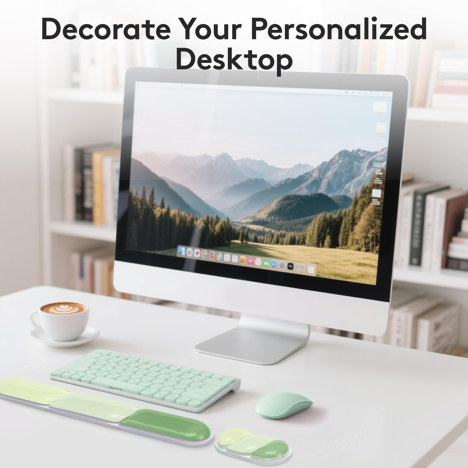 Ergonomic Gel Wrist Rest Set – Keyboard and Mouse Support Pad with Soft Cushioning for Office, Work, Gaming, and Study – Anti-Slip Base, Comfortable Design (Green)