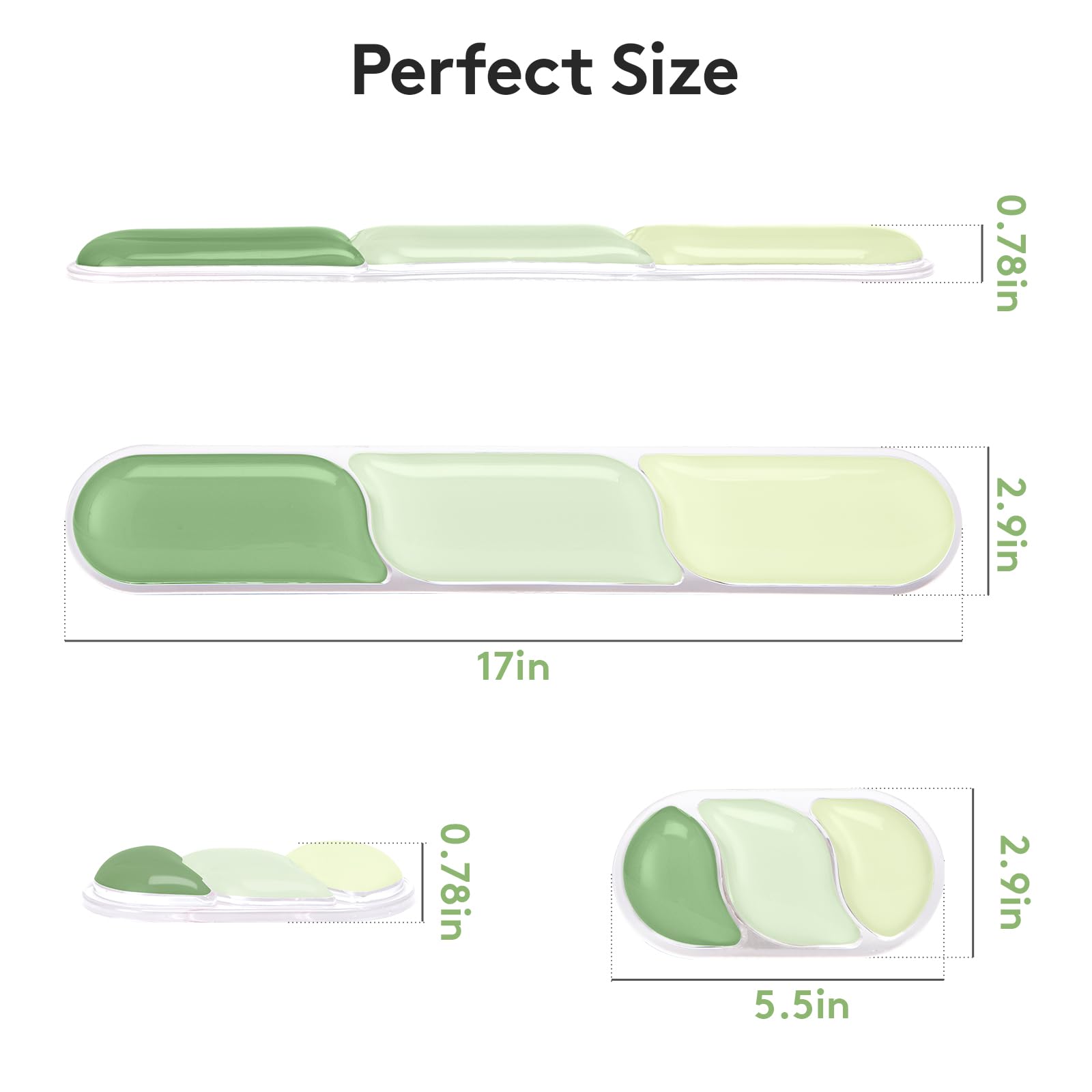 Ergonomic Gel Wrist Rest Set – Keyboard and Mouse Support Pad with Soft Cushioning for Office, Work, Gaming, and Study – Anti-Slip Base, Comfortable Design (Green)