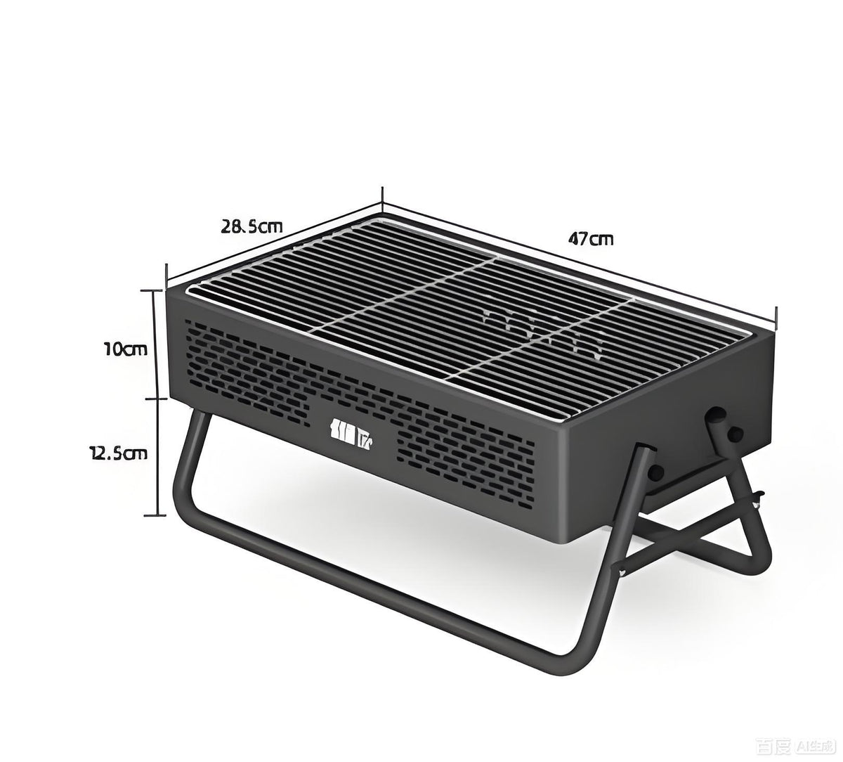Portable Charcoal Grill with Foldable Legs & Stainless Steel Grate – Compact Outdoor BBQ for Camping, Picnics & Backyard Gatherings (Gray)