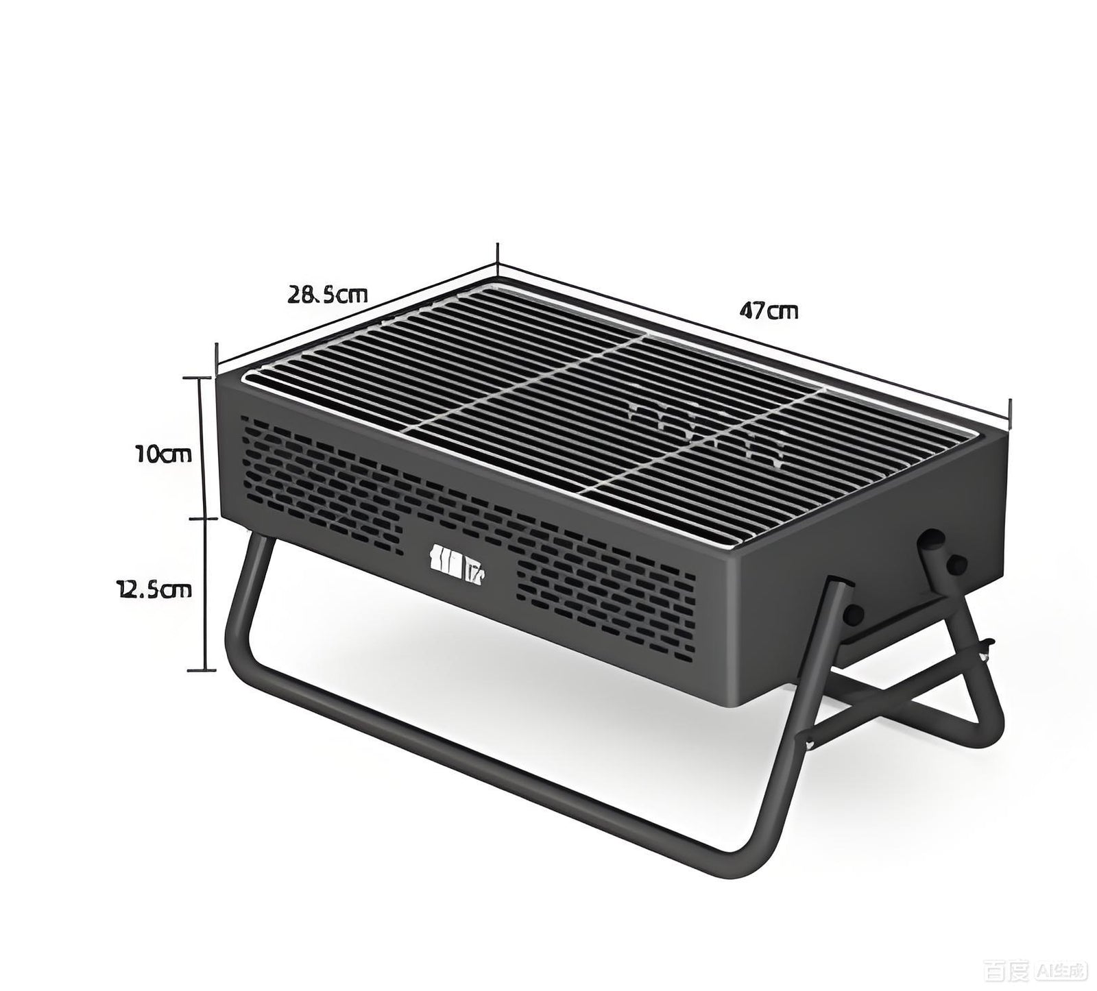 Portable Charcoal Grill with Foldable Legs & Stainless Steel Grate – Compact Outdoor BBQ for Camping, Picnics & Backyard Gatherings (Gray)