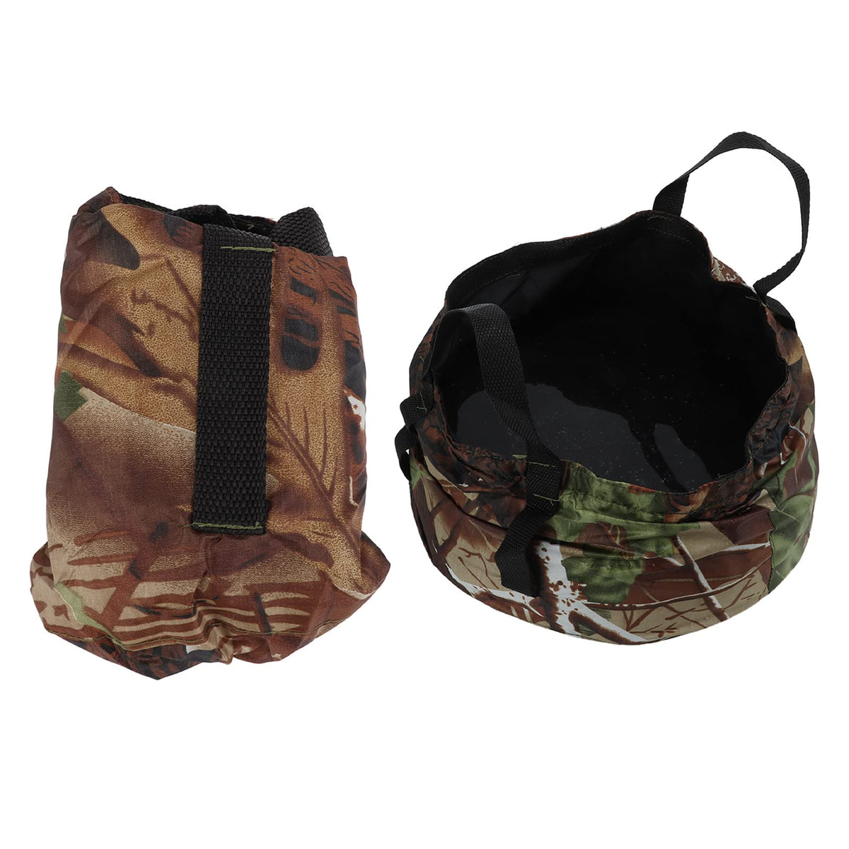 Collapsible Outdoor Bucket with Handles – Foldable Water Container for Camping, Fishing, Travel & Washing, Durable Waterproof Polyester Basin (Camouflage)
