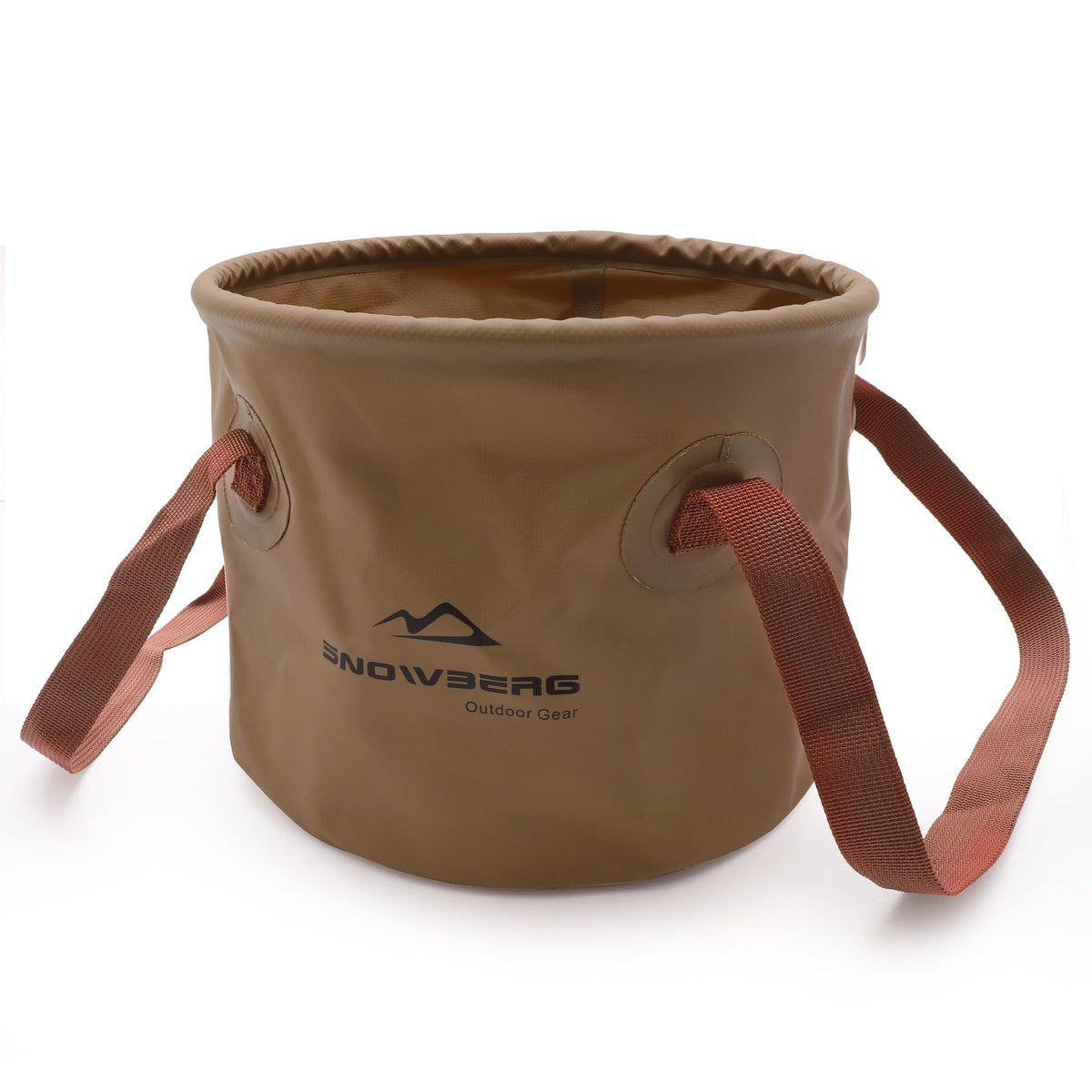 Multi-Use Collapsible Bucket – Foldable Camping Container with Dual Handles, 10L/20L Capacity, Supports 22 lbs or 44 lbs, Waterproof PVC Mesh for Fishing, Washing, Picnics &amp; Outdoor Use (Coffee,Large)