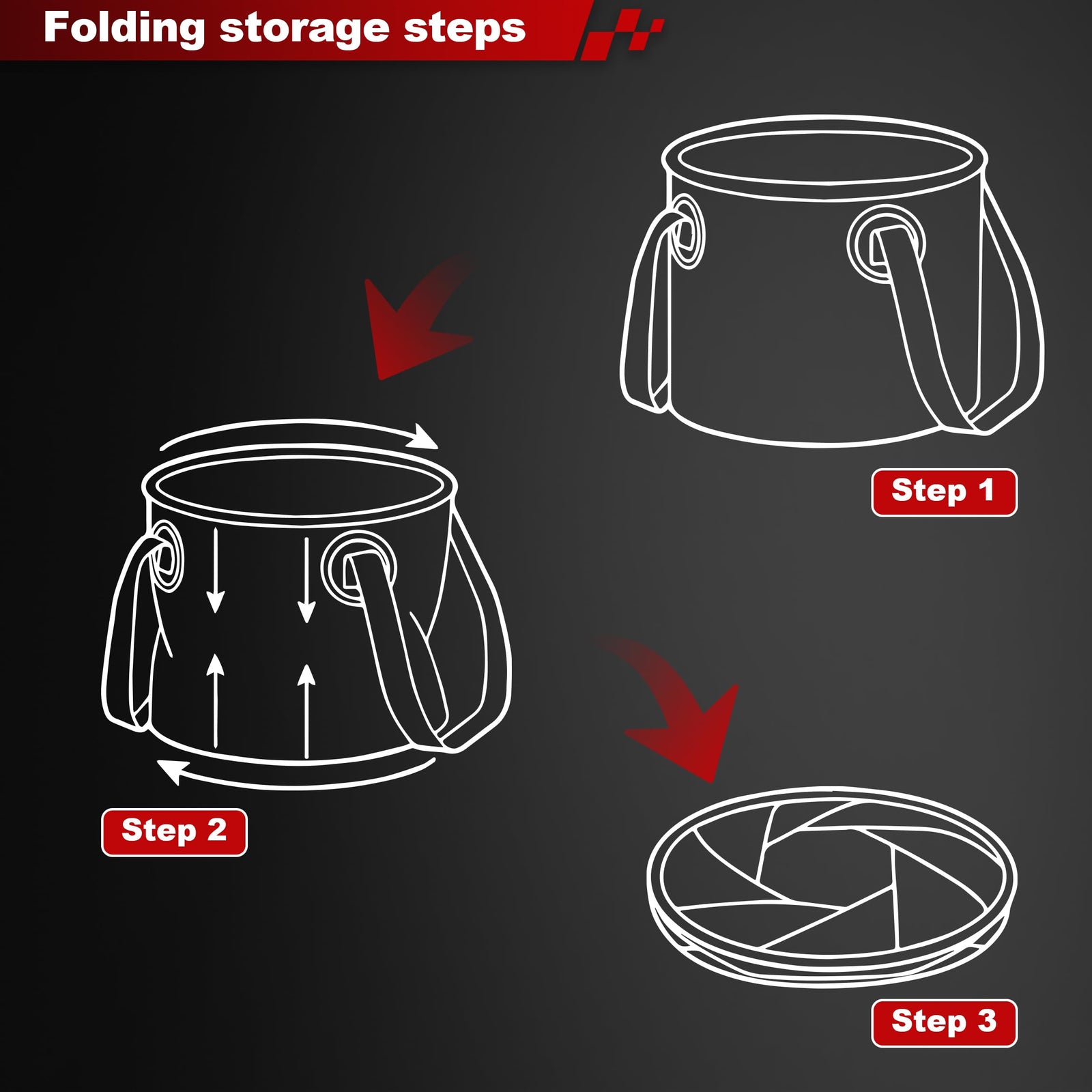 Multi-Use Collapsible Bucket – Foldable Camping Container with Dual Handles, 10L/20L Capacity, Supports 22 lbs or 44 lbs, Waterproof PVC Mesh for Fishing, Washing, Picnics & Outdoor Use (Forest Green,Trumpet)