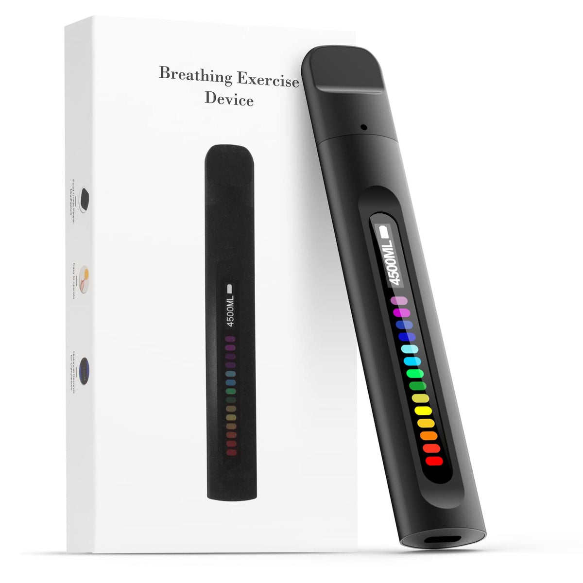 Portable Smart Breathing Trainer – Rechargeable Respiratory Exercise Device with LED Progress Bar | Boost Lung Capacity &amp; Endurance for Athletes, Runners &amp; Fitness Enthusiasts