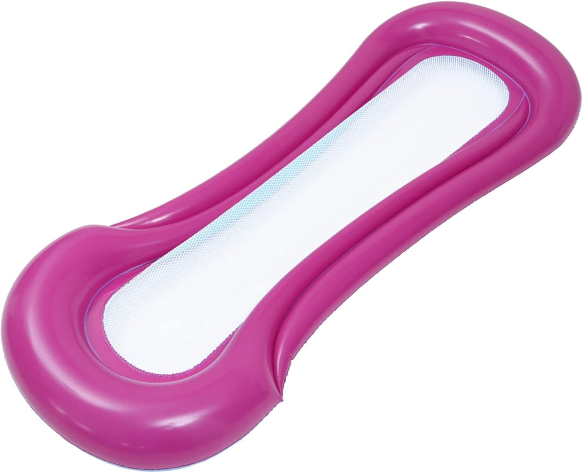 Inflatable Red Floating Bed: Portable Foldable Swimming Mat for Pool Lounging, Water Fun &amp; Beach Relaxation