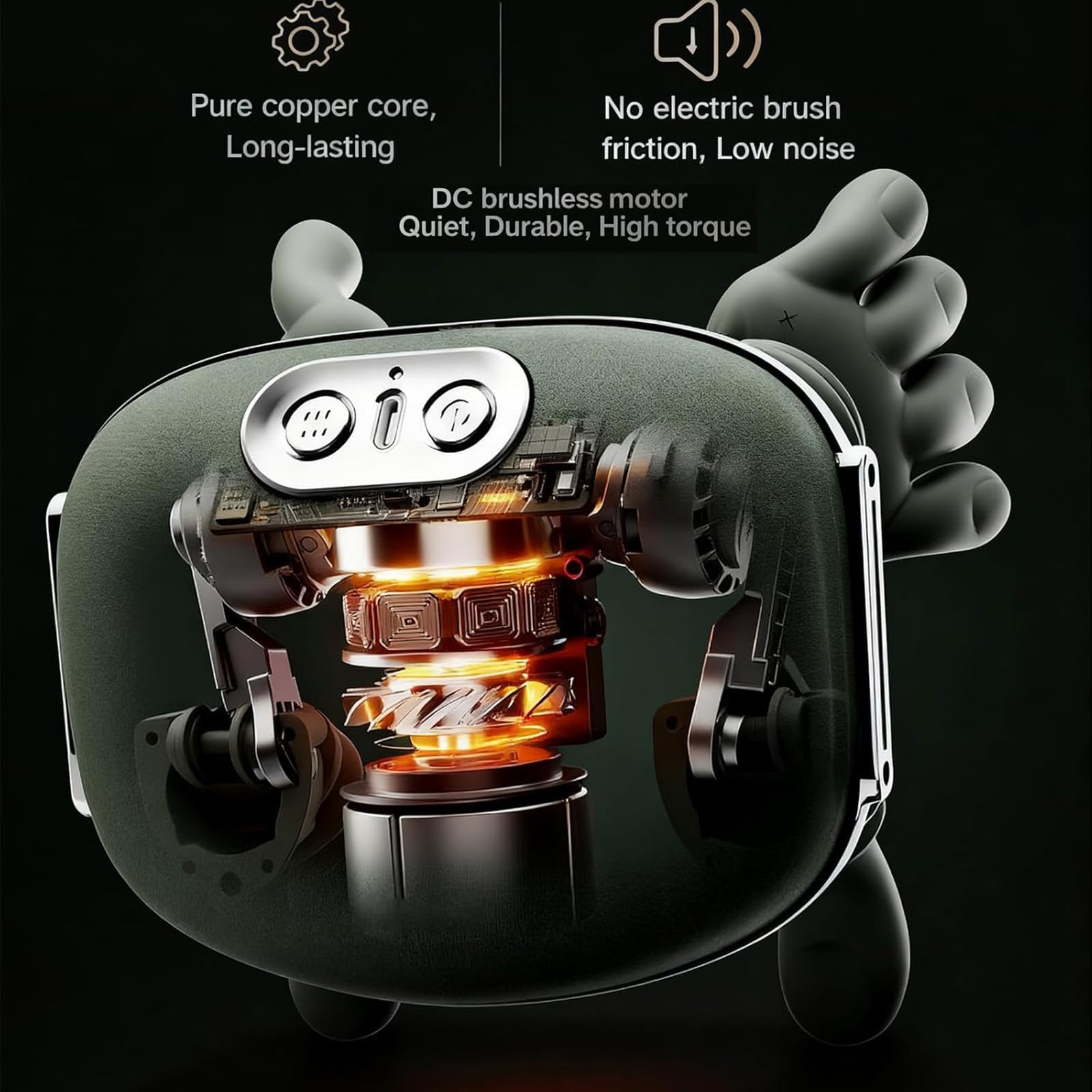 Hand-Like Neck & Shoulder Massager with 4D Kneading and Heat – Portable Massage Device for Back, Legs, and Neck Relaxation (Forest Green)