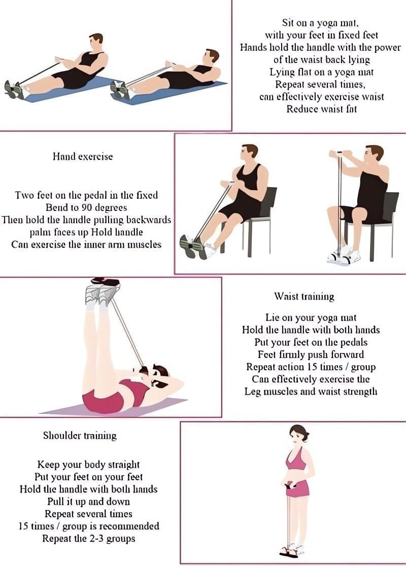 Multi-Function 6-Tube Resistance Band with Foot Pedal – 2M Stretchable Home Workout Equipment for Full Body Exercise – Adjustable Tension for Arms, Legs, Waist & Abs – Compact Design (Green)