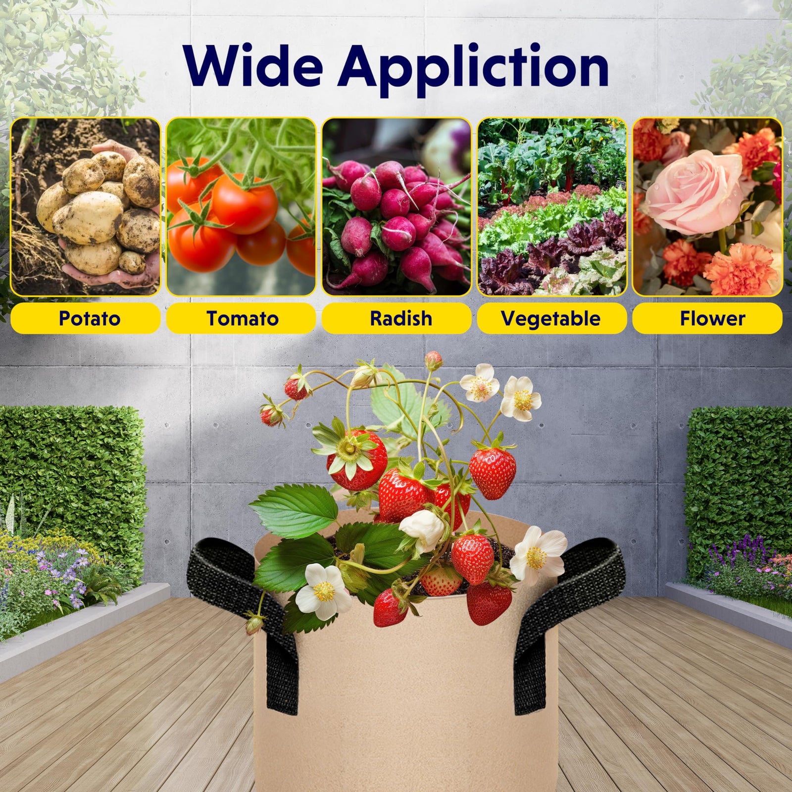 10-Pack 1-Gallon Fabric Grow Bags – Heavy-Duty Breathable Non-Woven Plant Pots with Handles for Vegetables, Herbs, Flowers (Camel)
