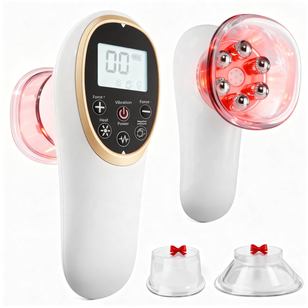 Modern Jingluo Beauty Massager – Electric Meridian Facial &amp; Body Roller with Gentle Suction and Warmth, Multi-Speed Skincare Tool for Relaxing Rituals (White)