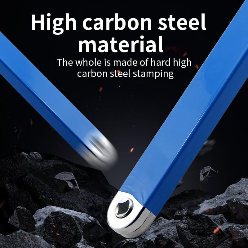 Blue Offset Extension Wrench Set – 15.35" Long, 1/4", 3/8", 1/2" Square Drive Adapters & 1/4" Socket | Ideal for Tight Spaces