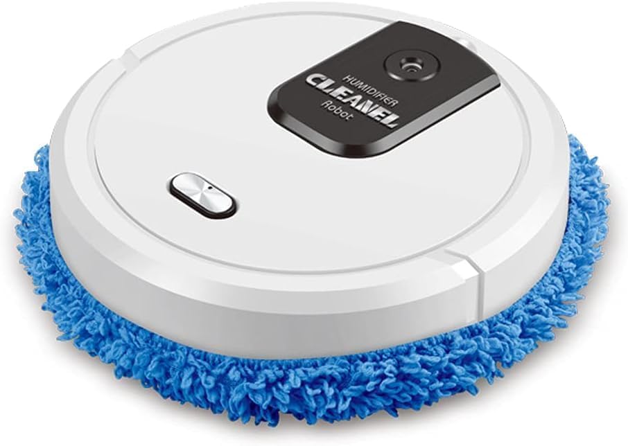 Smart Mopping Robot with Spray &amp; Humidifier – Automatic Floor Cleaner for Hard Floors, Dry and Wet Cleaning, Pet Hair Removal, Compact Design (White)