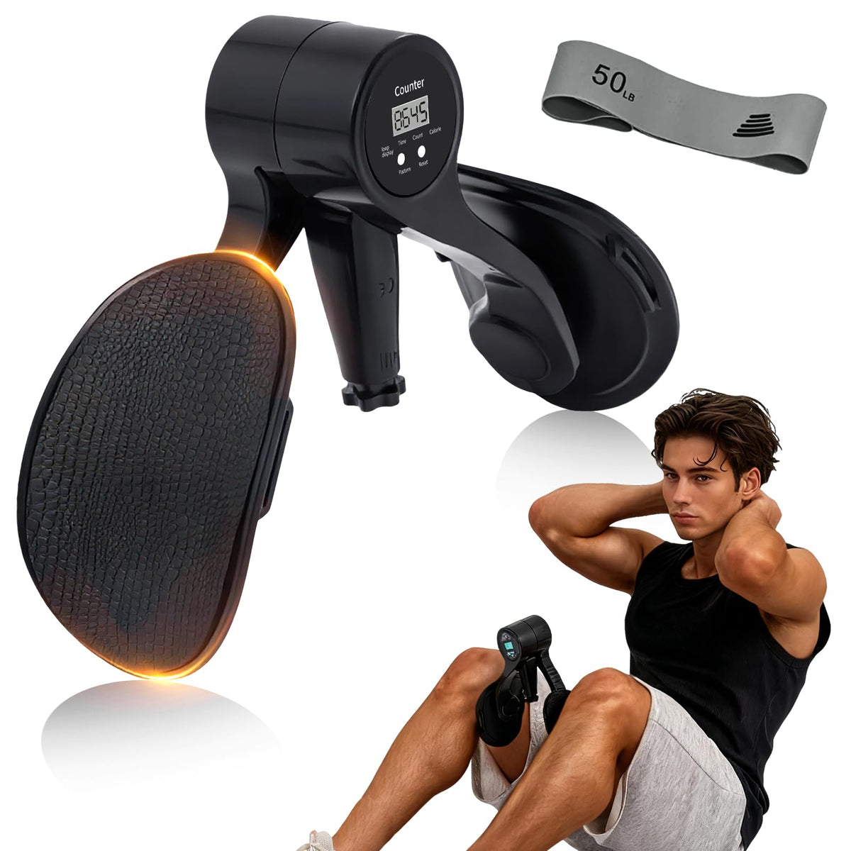 Smart Thigh Trainer with LED Display – 12-80lb Adjustable Resistance, 360° Rotation Kegel Exercise Equipment for Men &amp; Women (Black) | Other Colors Available in Store