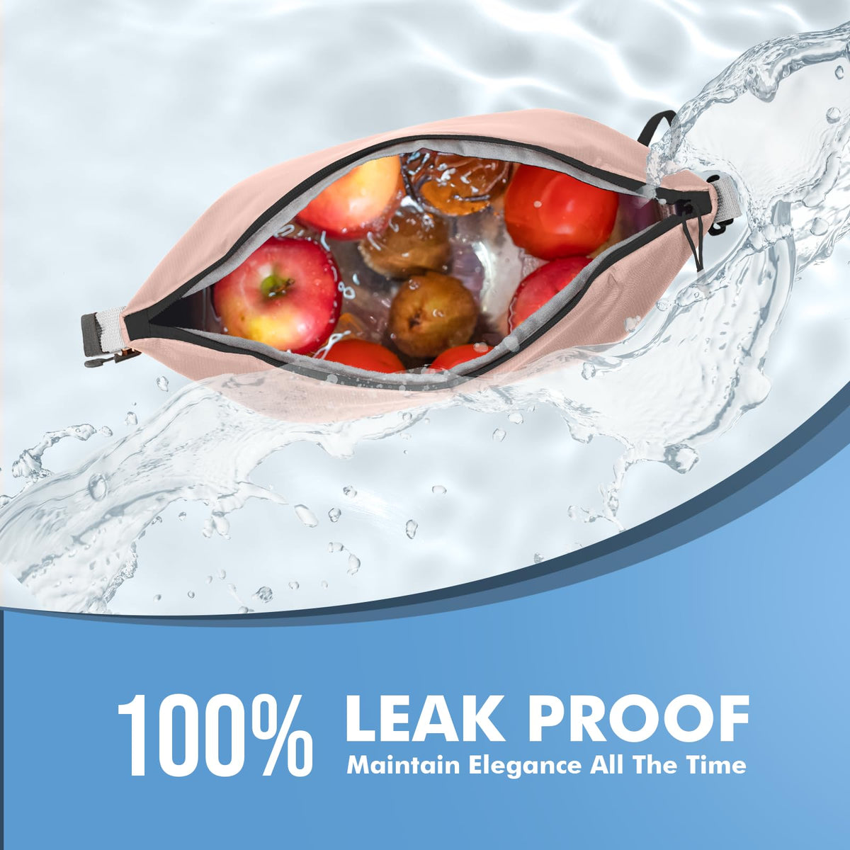 Foldable Lunch Bag – Reusable Insulated Cooler Tote with Waterproof Zipper, Leak-Proof Design, Lightweight & Compact, Ideal for Work, School, Picnic, Travel (Pink)