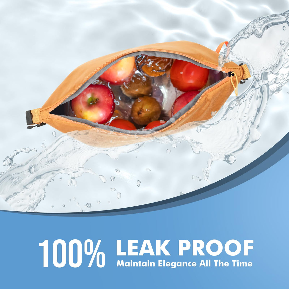 Foldable Lunch Bag – Reusable Insulated Cooler Tote with Waterproof Zipper, Leak-Proof Design, Lightweight & Compact, Ideal for Work, School, Picnic, Travel (Yellow)