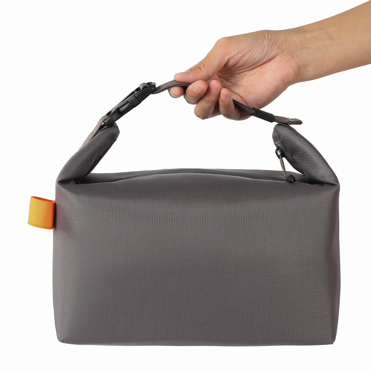 Foldable Lunch Bag – Reusable Insulated Cooler Tote with Waterproof Zipper, Leak-Proof Design, Lightweight &amp; Compact, Ideal for Work, School, Picnic, Travel (Grey)