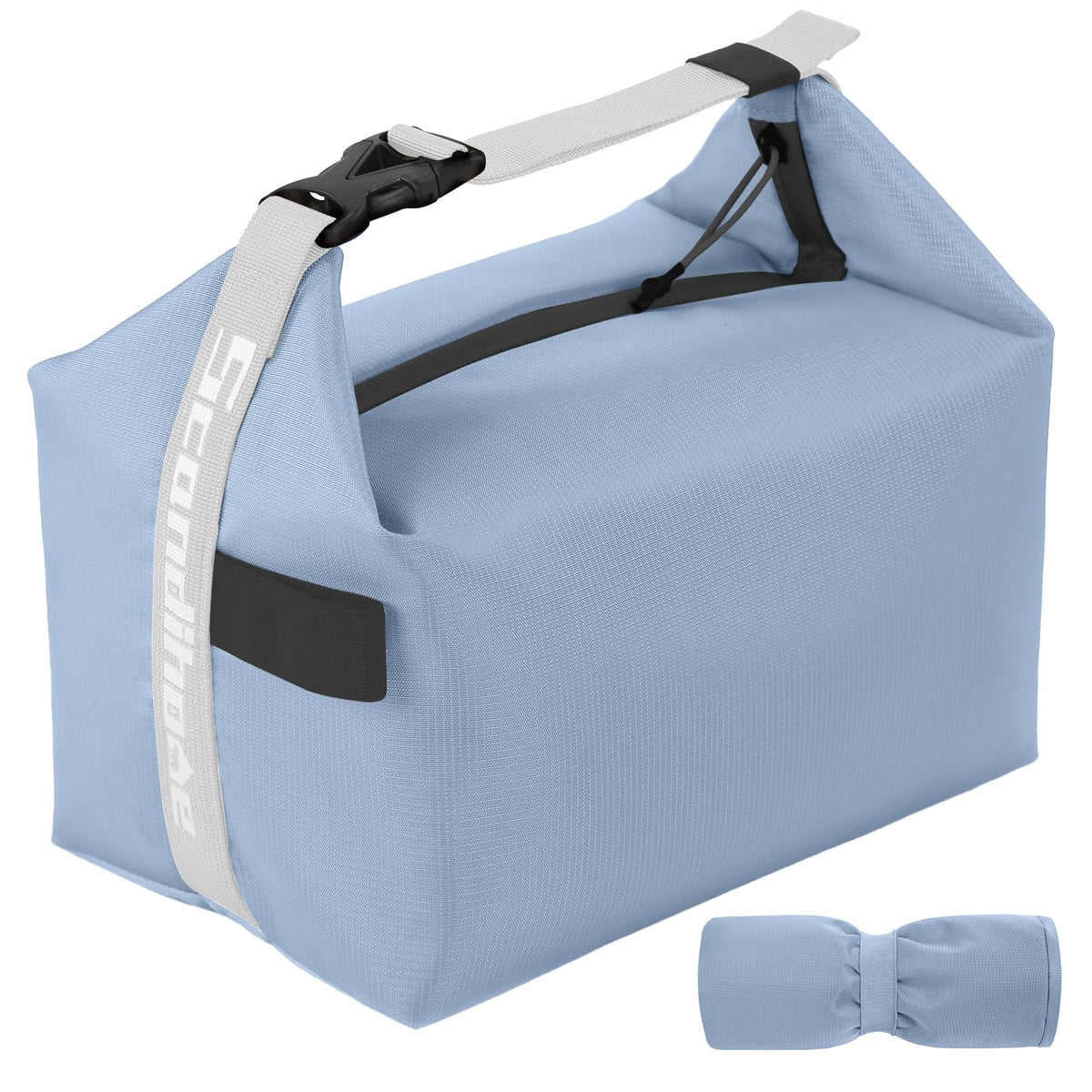 Foldable Lunch Bag – Reusable Insulated Cooler Tote with Waterproof Zipper, Leak-Proof Design, Lightweight &amp; Compact, Ideal for Work, School, Picnic, Travel (Blue)