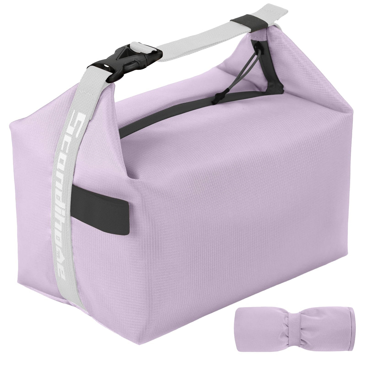 Foldable Lunch Bag – Reusable Insulated Cooler Tote with Waterproof Zipper, Leak-Proof Design, Lightweight &amp; Compact, Ideal for Work, School, Picnic, Travel (Purple)