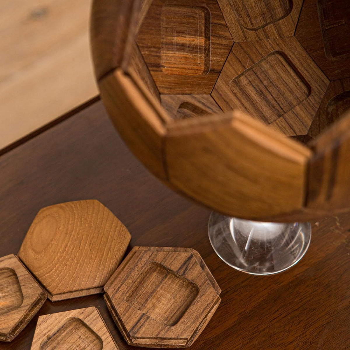 Handcrafted Wooden Football Puzzle – 3D Mortise and Tenon Soccer Ball Assembly Kit | Solid Teak, Beech Wood | DIY Gift for Adults, Kids & Football Fans