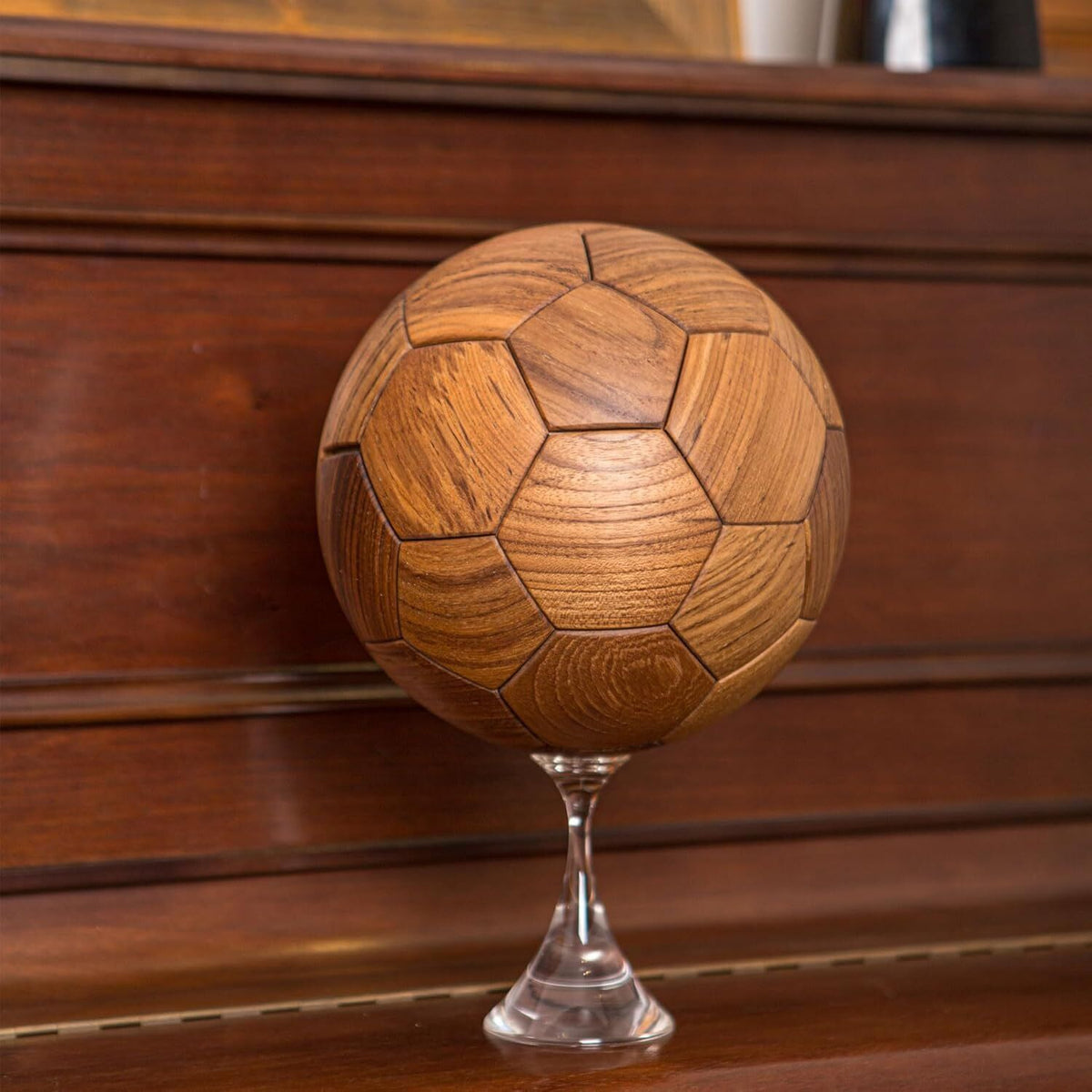 Handcrafted Wooden Football Puzzle – 3D Mortise and Tenon Soccer Ball Assembly Kit | Solid Teak, Beech Wood | DIY Gift for Adults, Kids & Football Fans