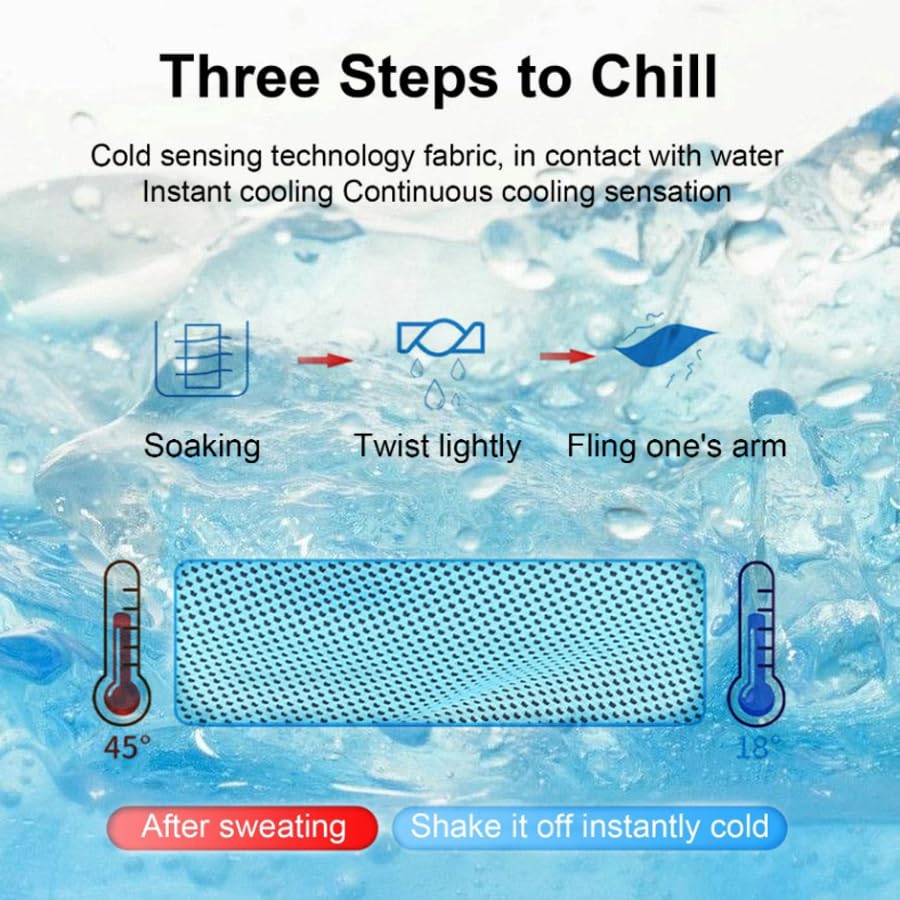 Instant Cooling Towel – Quick-Dry Sport Towel with EVA Storage Case & Carabiner Clip, Ideal for Gym, Outdoor, Travel Swimming(Green)