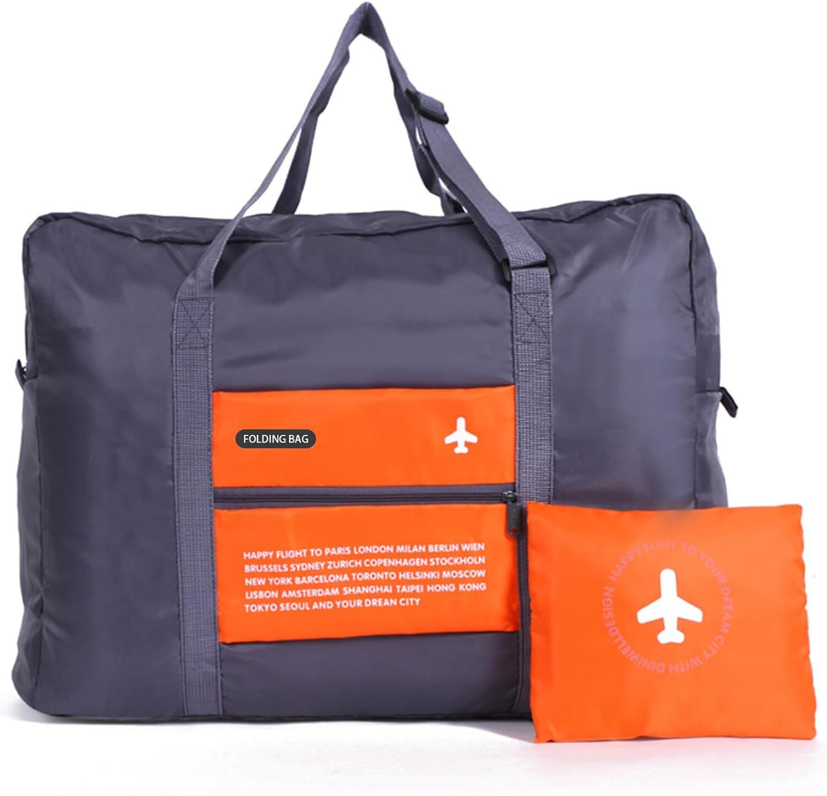 Compact Foldable Travel Duffel Bag – Lightweight Carry-On for Weekend Trips, Overnight &amp; Gym Use (Orange) | Other Colors Available In-Store
