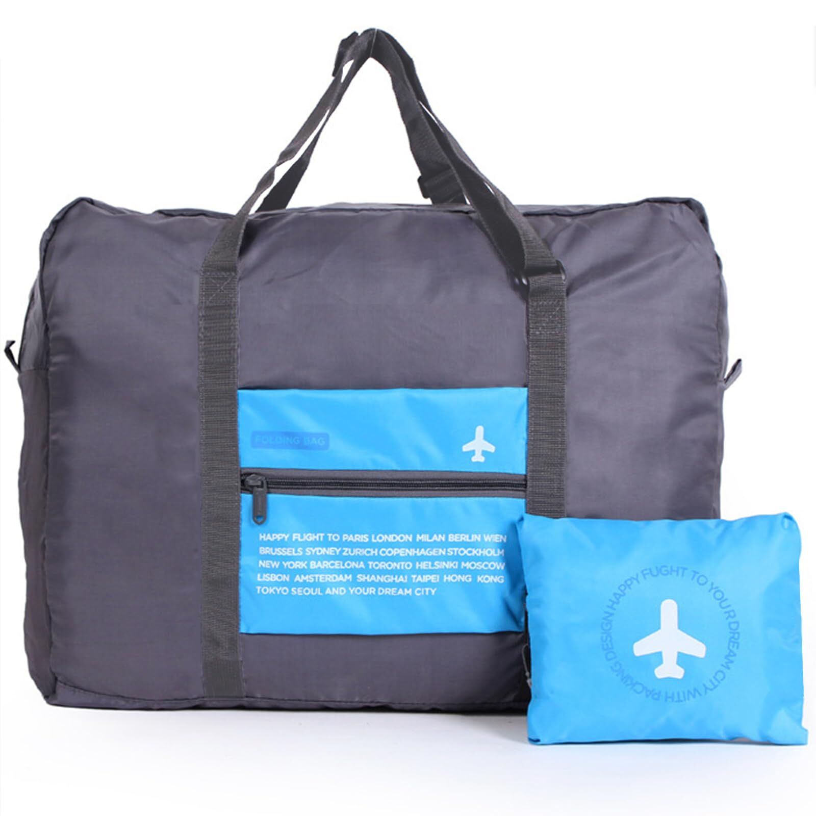 Compact Foldable Travel Duffel Bag – Lightweight Carry-On for Weekend Trips, Overnight & Gym Use (Blue) | Other Colors Available In-Store