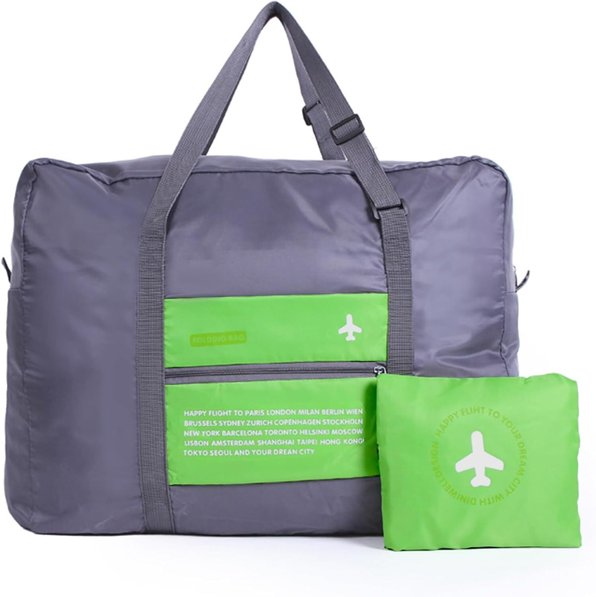 Compact Foldable Travel Duffel Bag – Lightweight Carry-On for Weekend Trips, Overnight &amp; Gym Use (Green) | Other Colors Available In-Store