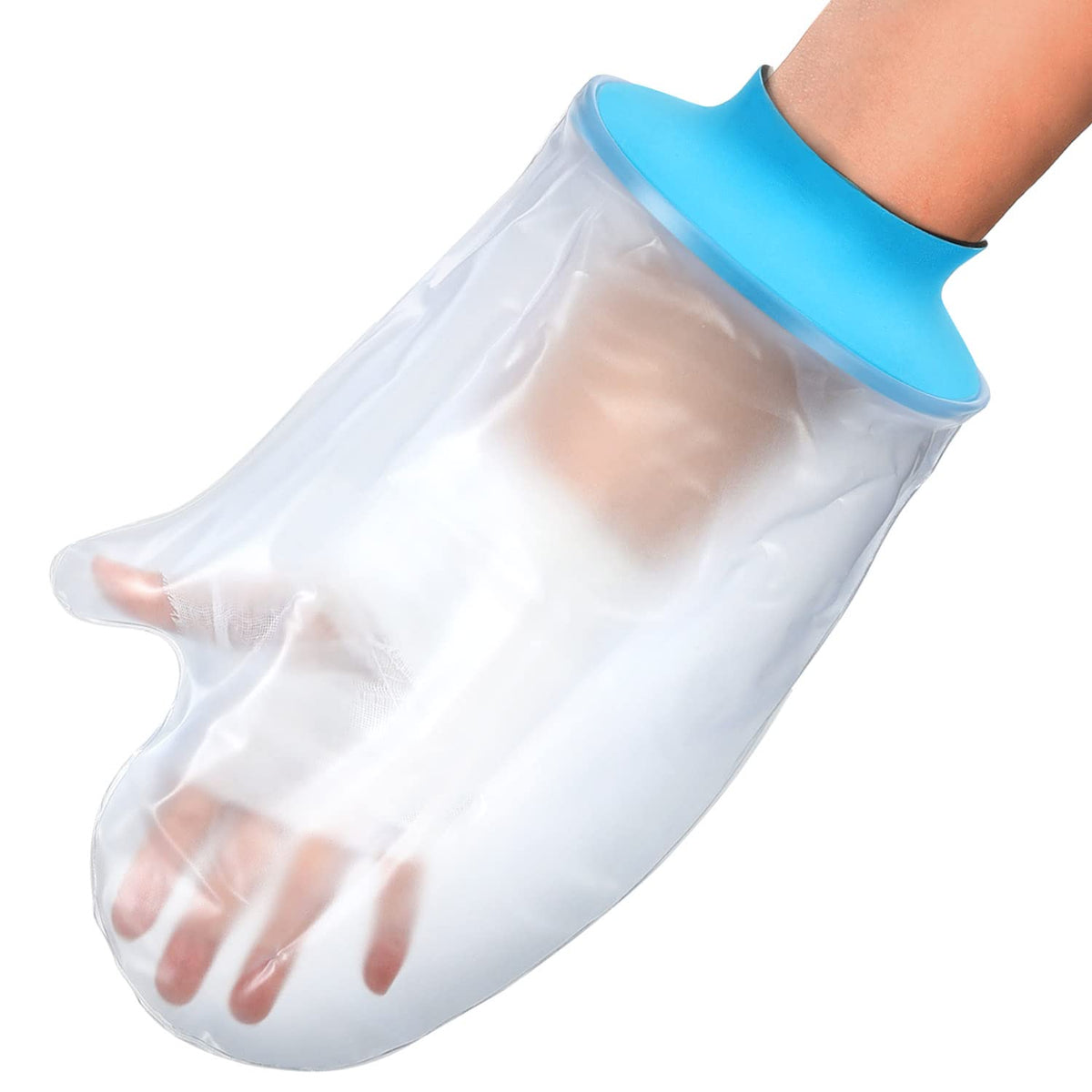 Waterproof Shower Glove for Adults – Reusable Cast &amp; Bandage Protector for Hand, Wrist and Fingers During Bathing or Water Activities (Blue)