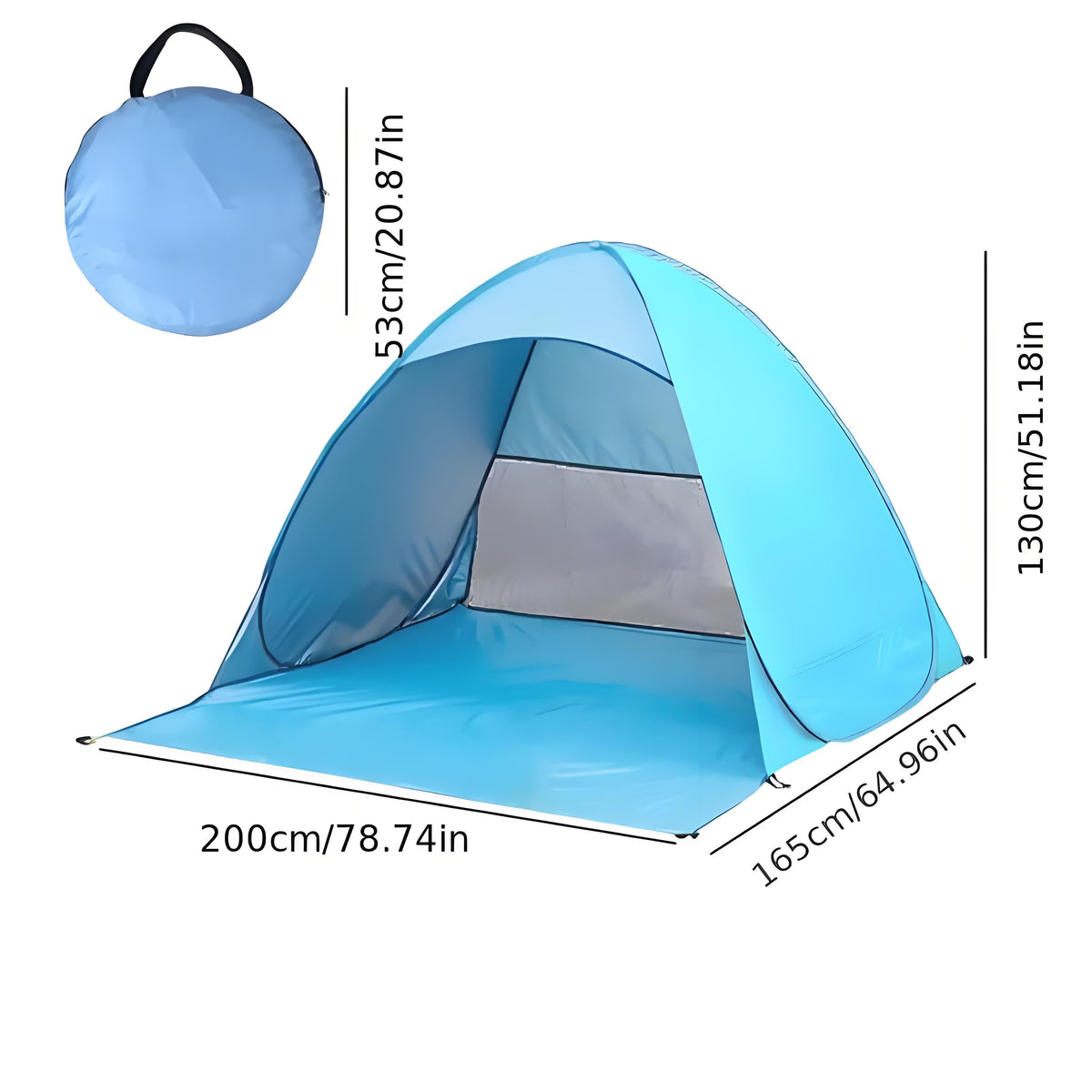 Pop Up Beach Tent: 3-4 Person UPF 50+ Sun Shelter with Carry Bag – Quick-Setup Shade for Beach/Camping(XL)