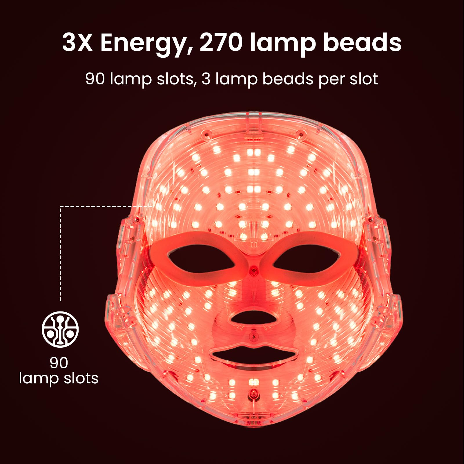 7-Color Facial Light Mask for Home Skincare – Rechargeable LED Beauty Device with 270 LEDs, One-Touch Control & Auto-Timer (White with Gold Trim)  | Other Colors Available in Store