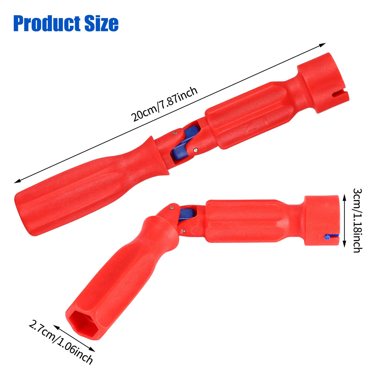 Universal Toilet Seat Installation Wrench – 10/13/17mm Adjustable Bathroom Repair Tool with Rotating Joint, Non-Slip Handle, Compact Design (Red)