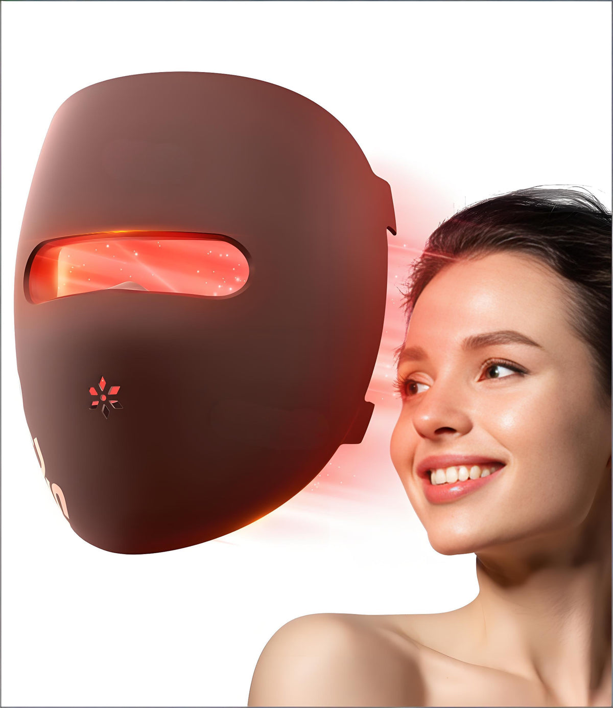 High-Performance 3D LED Beauty Mask – 4 Light Modes, 328 LEDs, Wireless Operation, Adjustable Timer, Lightweight &amp; Flexible Fit – Reveal Radiant Skin (Brown)