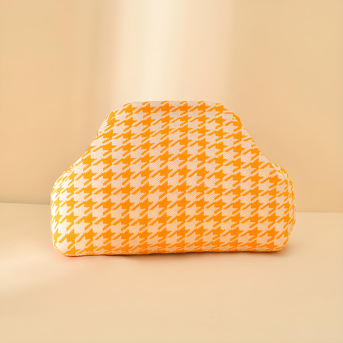 Houndstooth Knit Cloud Bag: Commute &amp; Daily Handbag, Portable Storage Clutch (Mango Yellow) | Other Colors Available in Store