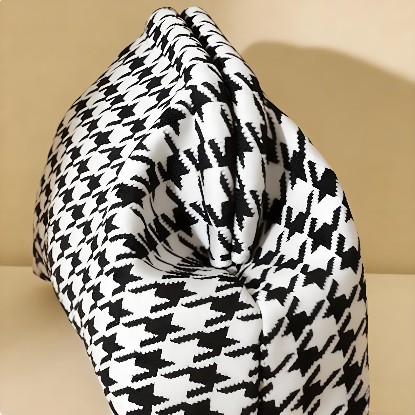 Houndstooth Knit Cloud Bag: Commute & Daily Handbag, Portable Storage Clutch (Black) | Other Colors Available in Store