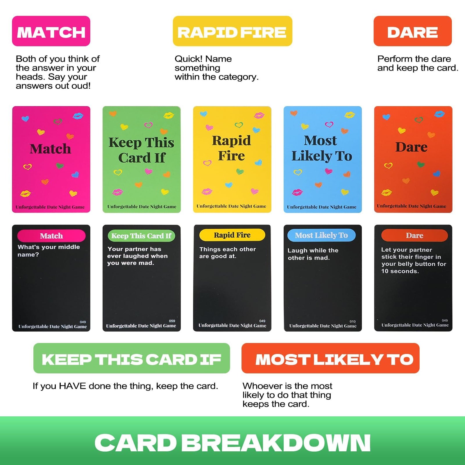Unforgettable Date Night Game – 300-Card Couple Card Game with Spinner for Romance, Laughter & Connection | Other Fun Games Available In-Store