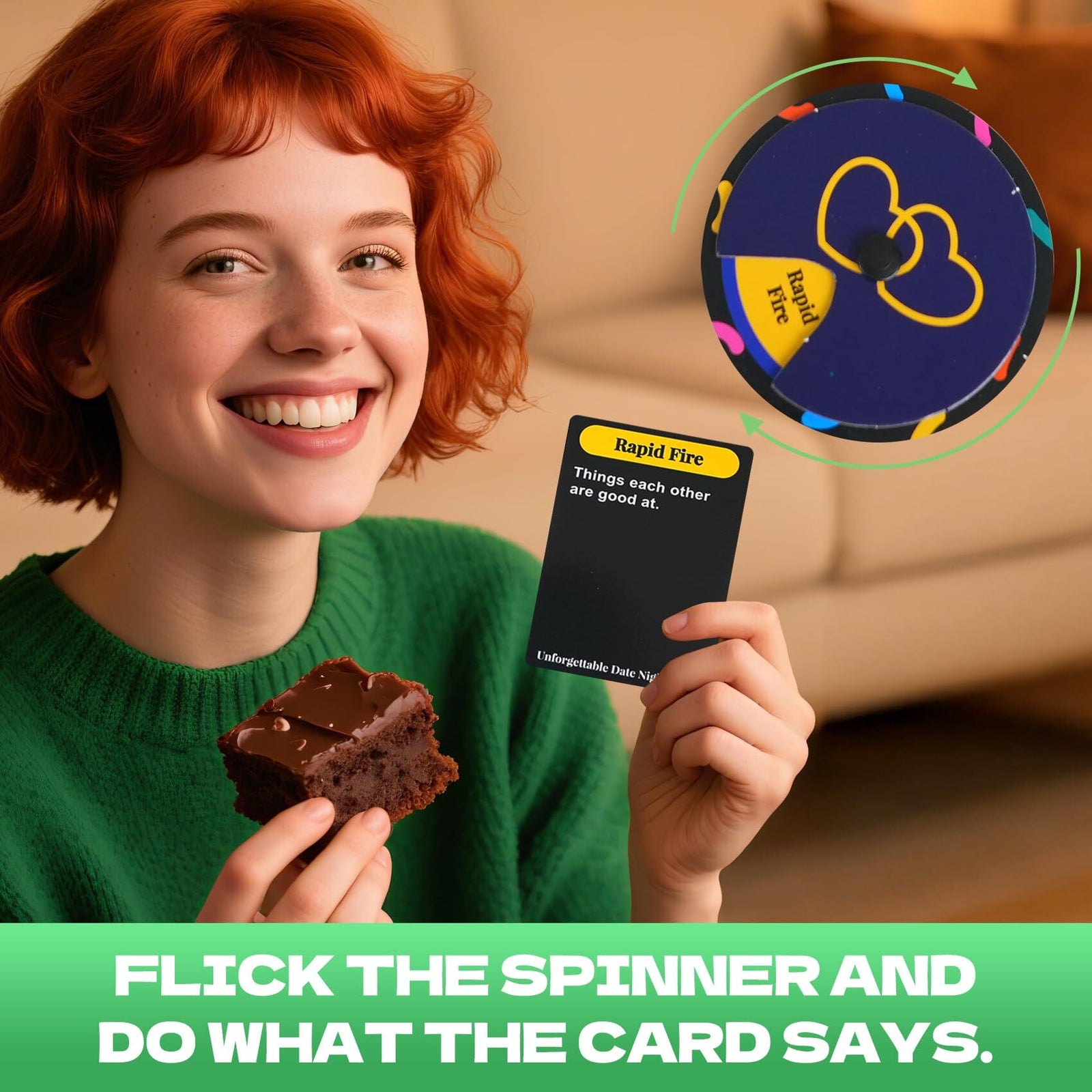 Unforgettable Date Night Game – 300-Card Couple Card Game with Spinner for Romance, Laughter & Connection | Other Fun Games Available In-Store